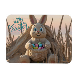 Hilton Head Island Easter Bunny Sand Sculpture Magnet