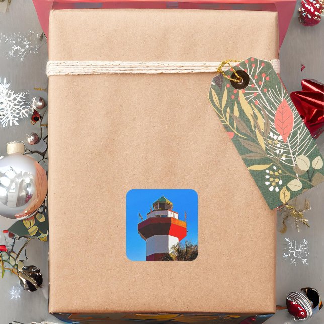 Hilton Head Island Harbour Town Lighthouse Square Sticker (Creator Uploaded)