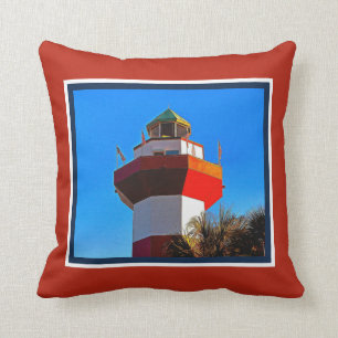 Hilton Head Island Harbour Town Lighthouse Throw Pillow