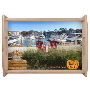 Hilton Head Island Harbour Town Marina Hello Fall Serving Tray