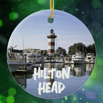 Hilton Head Island Lighthouse  South Carolina Ceramic Ornament by whereabouts at Zazzle