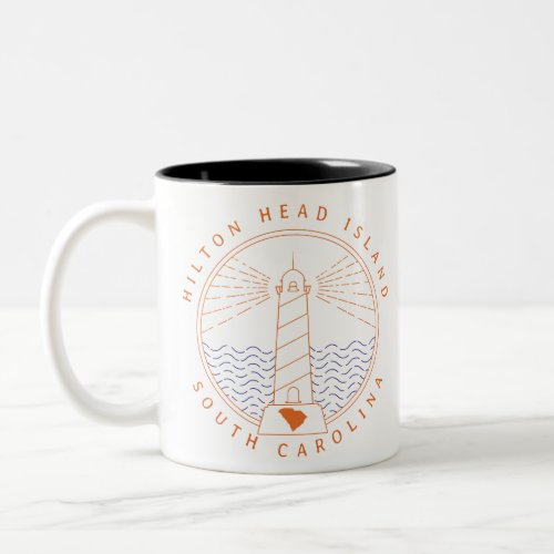 Hilton Head Island Lighthouse Two_Tone Coffee Mug