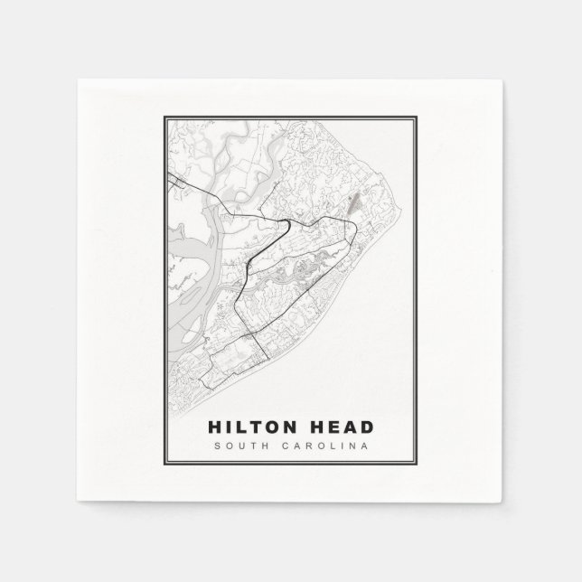 Hilton Head Island Map Napkins (Front)