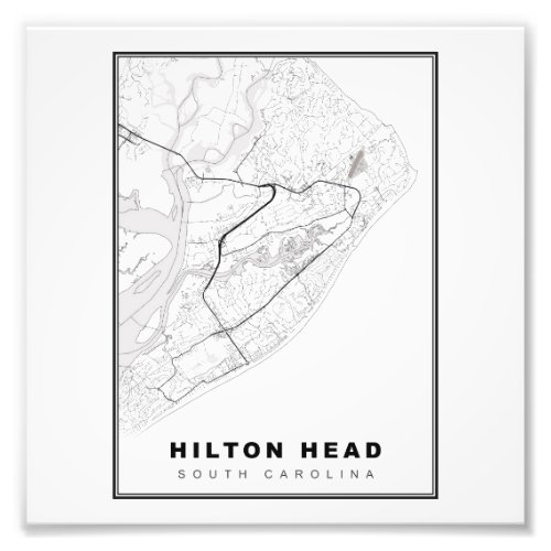 Hilton Head Island Map Photo Print