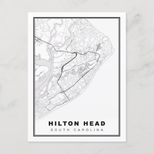 Hilton Head Island Map Postcard