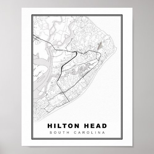 Hilton Head Island Map Poster
