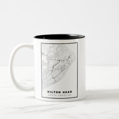 Hilton Head Island Map Two_Tone Coffee Mug