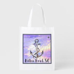 Hilton Head Island SC Boat Anchor and Sky Grocery Bag