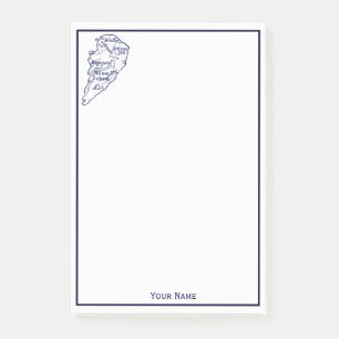 Hilton Head Island SC Vintage Map Navy Blue Post-it Notes