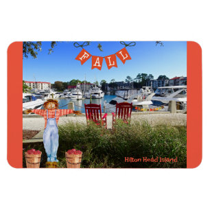 Hilton Head Island Sea Pines Marina Fall Scarecrow Magnet