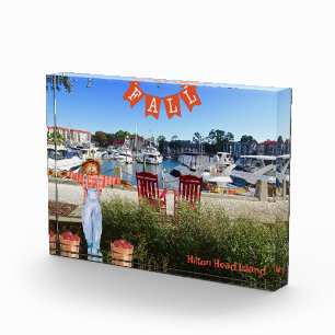 Hilton Head Island Sea Pines Marina Fall Scarecrow Photo Block