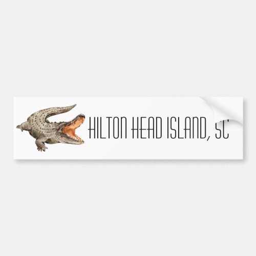 Hilton Head Island South Carolina Alligator   Bumper Sticker