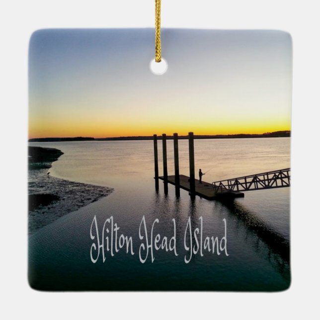 Hilton Head Island South Carolina Ceramic Ornament (Back)