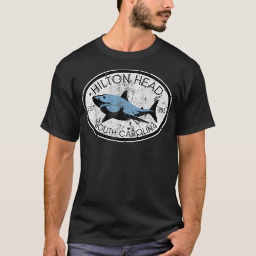 Hilton Head Island South Carolina Fishing Shark Fi T_Shirt