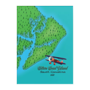 Hilton Head island South Carolina Map Acrylic Print