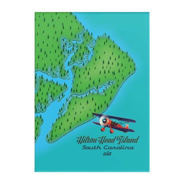 Hilton Head island South Carolina Map Acrylic Print (Front)
