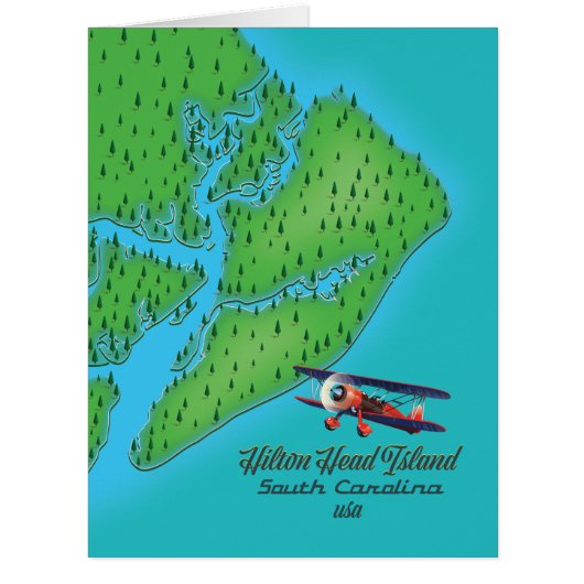 Hilton Head island South Carolina Map Cards (Front)