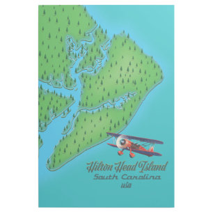Hilton Head island South Carolina Map Gallery Wrap