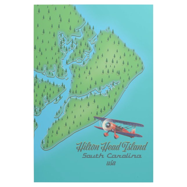 Hilton Head island South Carolina Map Gallery Wrap (Front)