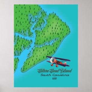 Hilton Head island South Carolina Map Poster