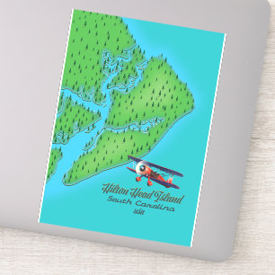 Hilton Head island South Carolina Map Sticker