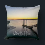 Hilton Head Island South Carolina Throw Pillow<br><div class="desc">Hilton Head Island South Carolina
Fisherman fishing on a dock.  Beautiful beach sunrise photo perfect to remind you of vacation on the island.</div>