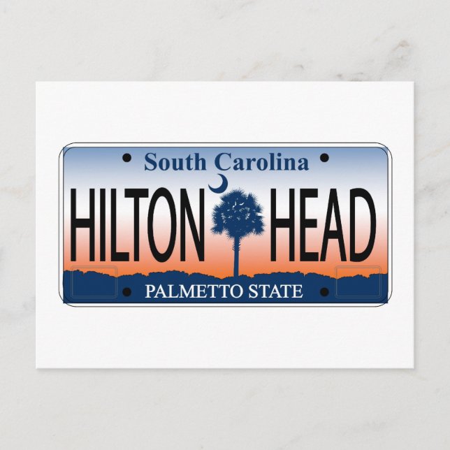 HILTON HEAD License Plate Postcard (Front)