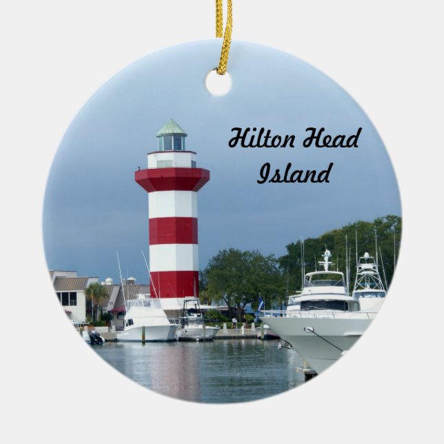 Hilton Head  Lighthouse Ceramic Ornament (Front)