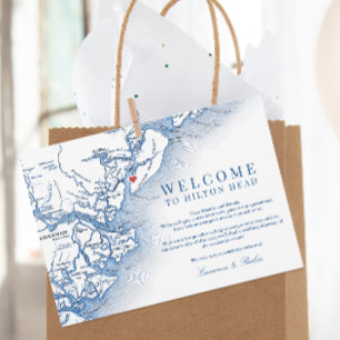 Hilton Head Navy Wedding Welcome Itinerary Thank You Card