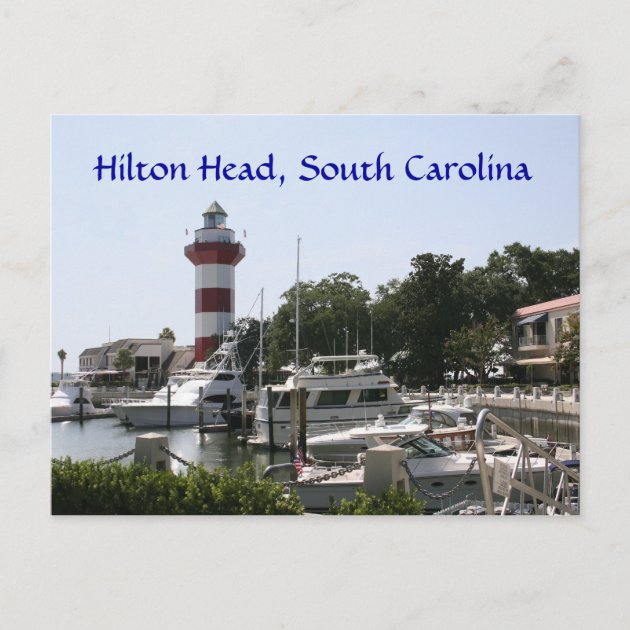 Hilton Head, SC Harbour Town Lighthouse Postcard | Zazzle