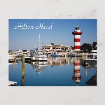 Hilton Head  Sc  Harbour Town Lighthouse Postcard by luvtravel at Zazzle