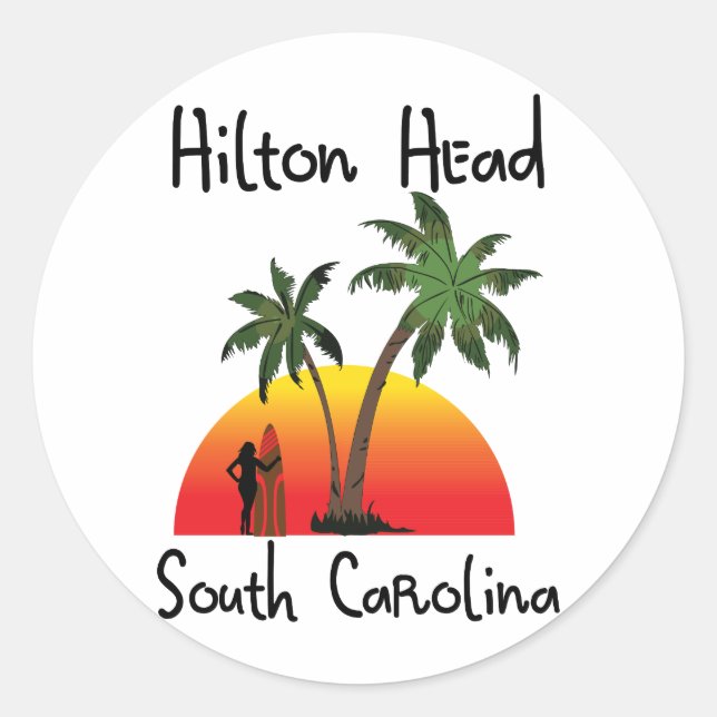 Hilton Head South Carolina Classic Round Sticker (Front)