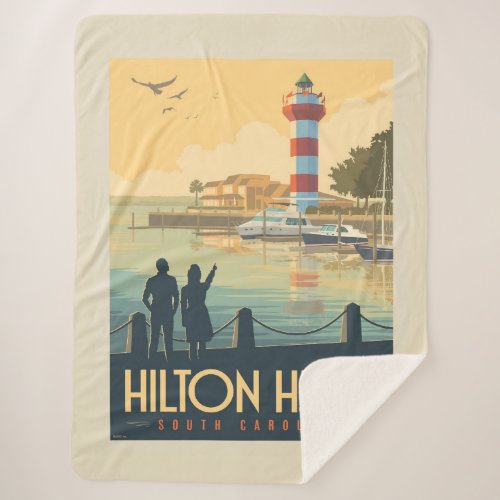 Hilton Head  South Carolina Sherpa Blanket