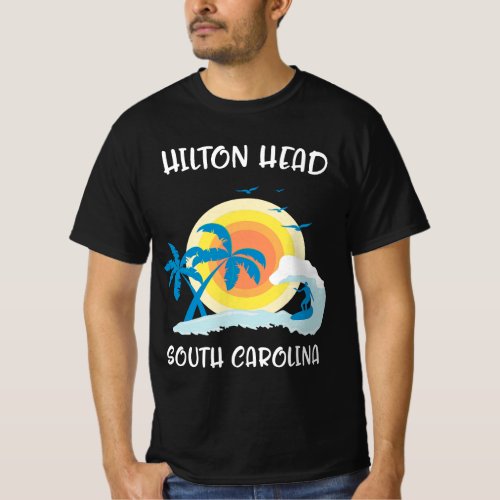 Hilton Head South Carolina Vacation Surf Beach Fam T_Shirt