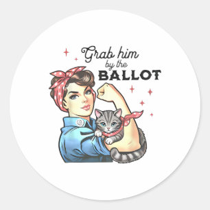 Him By The Ballot Kamala 2024 Funny Harris Electio Classic Round Sticker