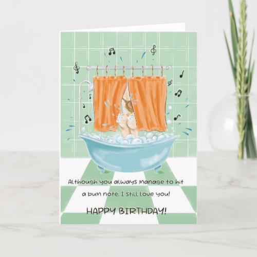 Him Funny Humour Singing In The Shower Birthday Card