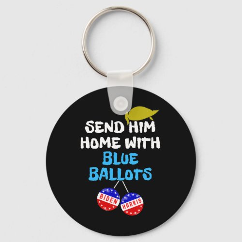 Him Home With Blue Ballots A Funny Anti Trump 8645 Keychain