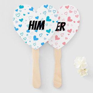HIM OR HER BRIDE AND GROOM WEDDING  HAND FAN