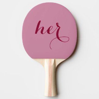 Him or Her Game Bride Groom Ping Pong Paddle