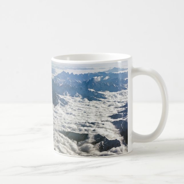 Himalaya mountains under clouds - Tibet Coffee Mug (Right)