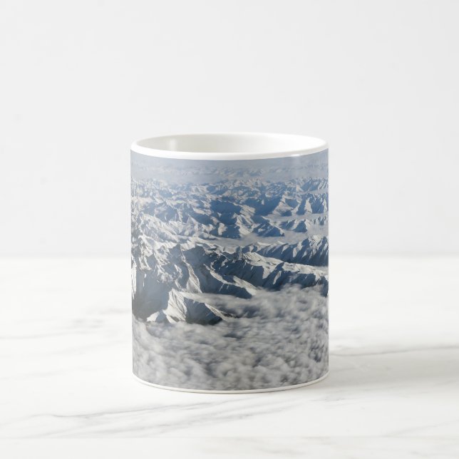 Himalaya mountains under clouds - Tibet Coffee Mug (Center)