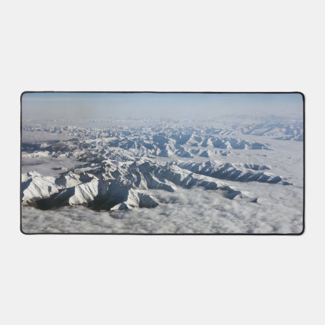 Himalaya mountains under clouds - Tibet Desk Mat (Front)