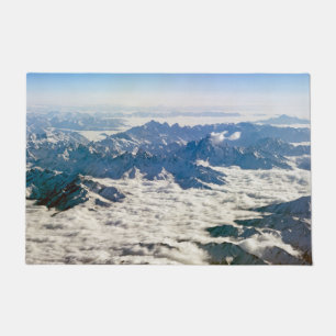 Himalaya mountains under clouds - Tibet Doormat