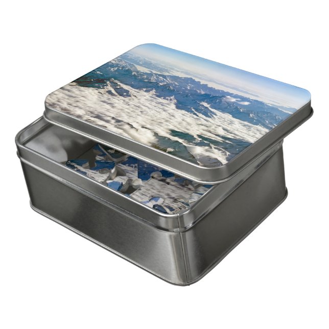 Himalaya mountains under clouds - Tibet Jigsaw Puzzle (Lid Open)