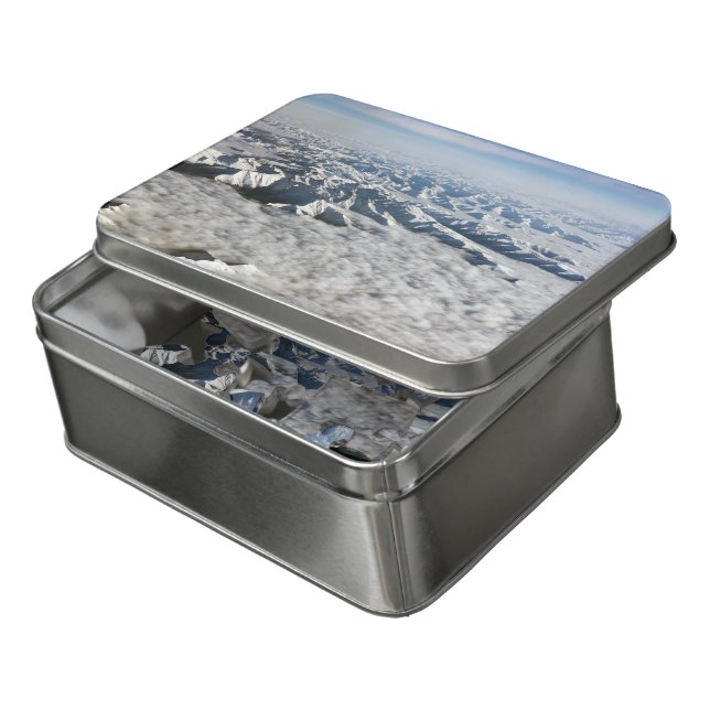 Himalaya mountains under clouds - Tibet Jigsaw Puzzle (Lid Open)