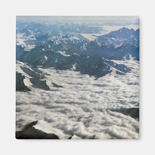 Himalaya mountains under clouds - Tibet Magnet (Front)