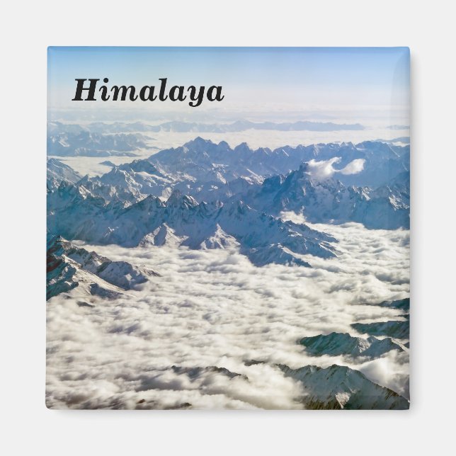 Himalaya mountains under clouds - Tibet Magnet (Front)