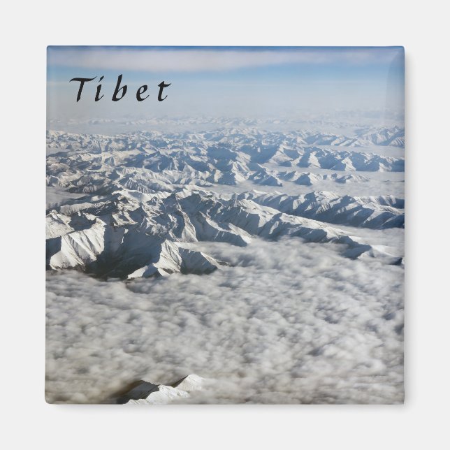 Himalaya mountains under clouds - Tibet Magnet (Front)