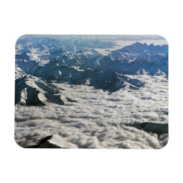 Himalaya mountains under clouds - Tibet Magnet (Horizontal)