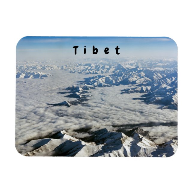 Himalaya mountains under clouds - Tibet Magnet (Horizontal)